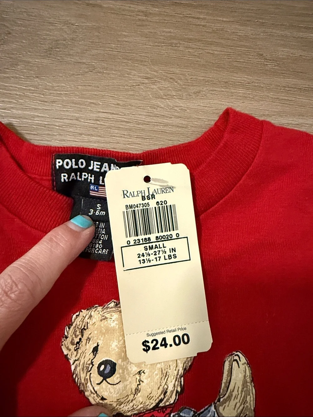 Vintage Ralph Lauren Polo Bear baby romper